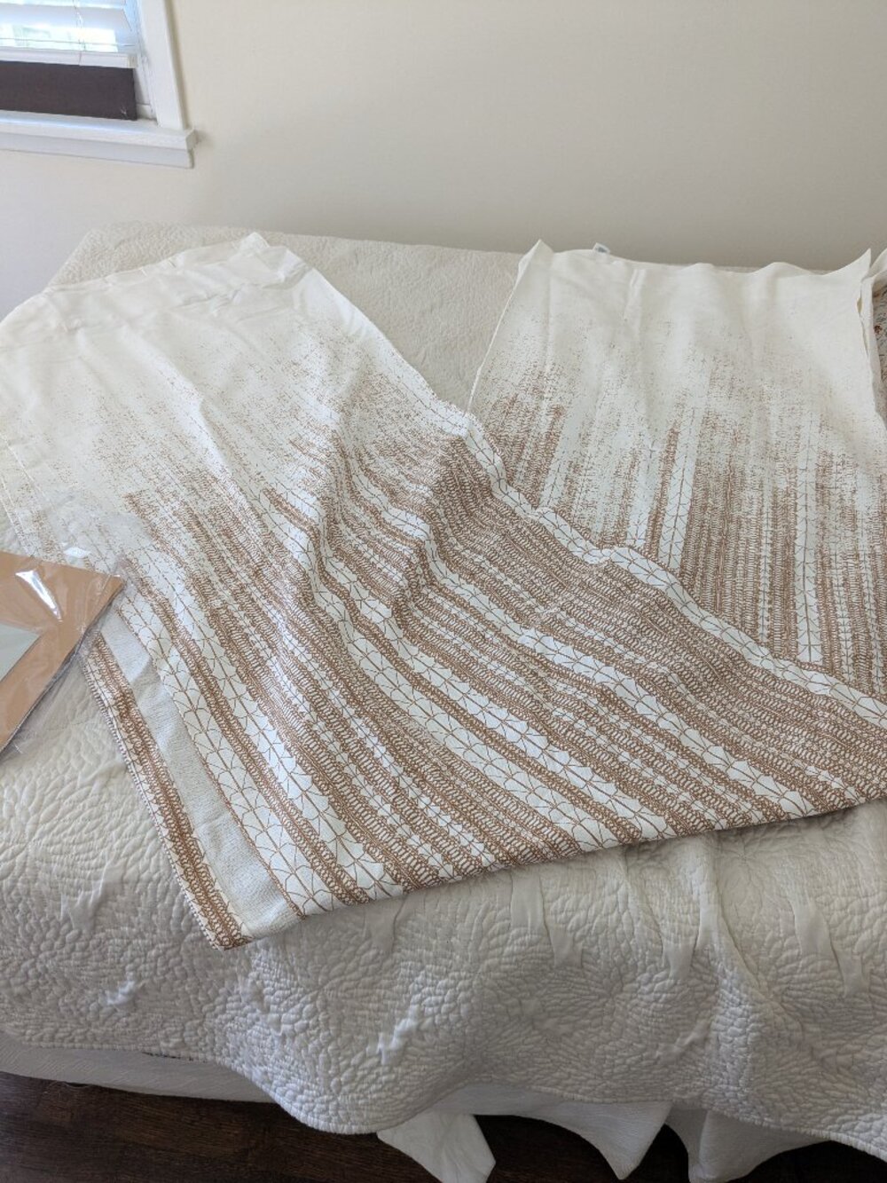 West Elm - Echo Print Curtain, Set of 2, Gold Dust, 48"x96"